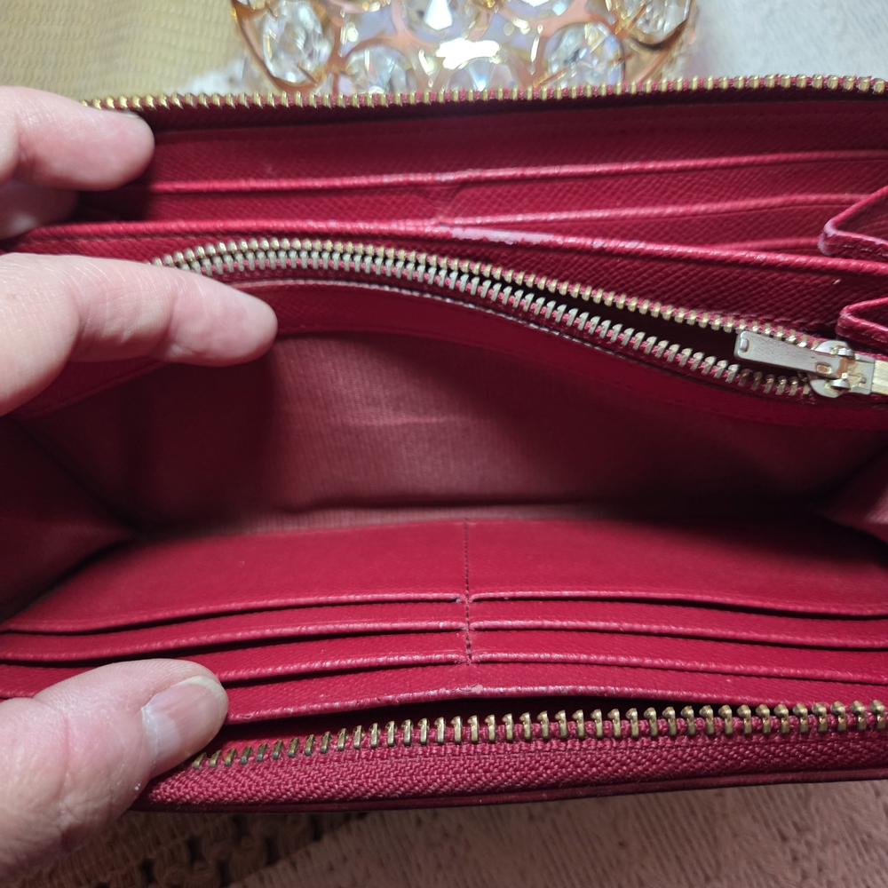 Coach Brown and Red Women's Wallet - Picture 9 of 9